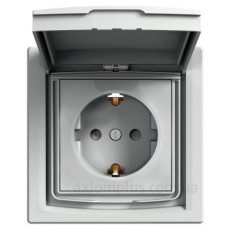 Розетка Schneider Electric Asfora EPH3100361 із заземленням та зі шторками (алюміній)