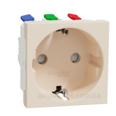 Розетка з заземленням Schneider Electric Unica New NU305744 зі шторками 16А самозажимна бежева Розетка з заземленням Schneider Electric Unica New NU305744 зі шторками 16А самозажимна бежева