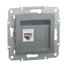 Розетка Schneider Asfora сталь комп'ютерна RJ45 Cat. 5E ( EPH4300162 )