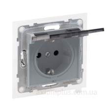Розетка IP44 2К+З 16А/250В з кришкою Legrand SUNO (алюміній) 721323