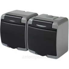 Розетка двомісна Eti Hermetics RHE-2s-SRG із з/к IP54 сіра/графітова кришка (4668107) Розетка двомісна Eti Hermetics RHE-2s-SRG із з/к IP54 сіра/графітова кришка (4668107)