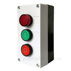Тримісний пост керування Promfactor FP5-BOX3W12 з кнопками «I-START/0-STOP» та індикатором 230В Тримісний пост керування Promfactor FP5-BOX3W12 з кнопками «I-START/0-STOP» та індикатором 230В
