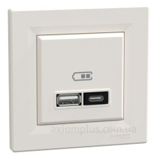 USB розетка Schneider Electric Asfora EPH2700523 тип A+C, 21Вт 3A крем USB розетка Schneider Electric Asfora EPH2700523 тип A+C, 21Вт 3A крем