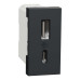 Розетка Schneider Unica NEW антрацит USB тип A+C 12 Вт 1 мод ( NU301654 )
