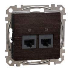 Подвійна комп'ютерна розетка Schneider Electric Sedna Design & Elements RJ45 кат. 5е UTP венге SDD181452