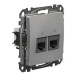 Подвійна комп'ютерна розетка Schneider Electric Sedna Design & Elements RJ45 кат. 5е UTP алюміній SDD113452