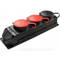 Каучукова колодка Аско-Укрем 3Р+РЕ 2×25А/1×16A*2P+PE 3-х місна з кришкою (A0250010014)
