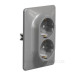 Подвійна розетка Schneider Electric Sedna Design з заземленням та шторками алюміній SDD313221