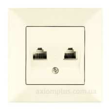 Розетка комп'ютер-телефон Meridian, RJ45 Cat.5e - RJ11 Cat.3, кремовий