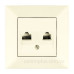 Розетка комп'ютер-телефон Meridian, RJ45 Cat.5e - RJ11 Cat.3, кремовий