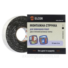 Спінена двостороння стрічка Elcor 40206791 TRIXP125b для зовнішніх робіт 12мм (5м) чорна