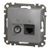 Кінцева TV-розетка Schneider Electric Sedna Design & Elements+ RJ45 кат. 6 UTP алюміній SDD113469T