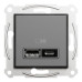 USB розетка Schneider Electric Asfora EPH2700371 USB/Type-C 2,4А антрацит