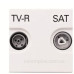 TV-R SAT розетка ABB Zenit 2CLA225130N1101 N2251.3 BL (білий)