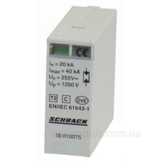 Модуль захисного розрядника Schrack IS010075 IS 20кА N-PE