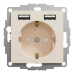 Розетка Schneider Sedna Design бежева 1-на з заземленням + 2 USB type A+A ( SDD112052 )