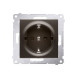 Одинарна електрична розетка Kontakt Simon Simon 54 Premium DGSZ1Z.01/46 із заземленням Schuko зі шторками (бронза)