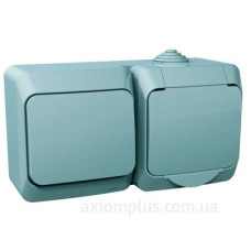 Розетка із вимикачем (сірий) Cedar Plus