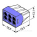 Клемний з'єднувач Wago 773-106 Push Wire® у прозорому корпусі з фіолетовою кришкою