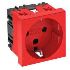 Розетка OBO Bettermann modul 45 з заземленням та шторками 250В 16A 0˚ червона (6120014)