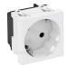 Розетка OBO Bettermann modul 45 з заземленням та шторками 250В 16A 33˚ біла (6120073)