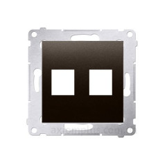Пряма інформаційна розетка Kontakt Simon Simon 54 Premium DKP2.01/46 під 2xRJ45 Keystone із супортом (бронза)