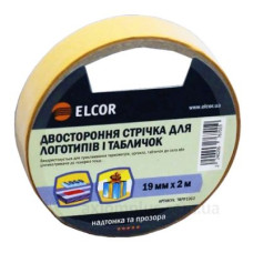 Двостороння прозора стрічка Elcor 40206767 TRPP1902 для логотипів та табличок 19мм (2м) Двостороння прозора стрічка Elcor 40206767 TRPP1902 для логотипів та табличок 19мм (2м)