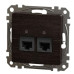 Подвійна комп'ютерна розетка Schneider Electric Sedna Design & Elements RJ45 кат. 5е UTP венге SDD181452