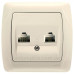 Розетка комп'ютерна телефонна (RJ45 - RJ11) кремова Carmen