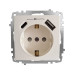 Розетка ZENA ELBI біла 1-на з заземленням + 2USB ( Type C+A ) без рамки ( 609-010200-334 )