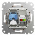 Розетка Schneider Sedna Design бежева комп'ютерна RJ45 Cat. 6 UTP + RJ11 ( SDD112468 )