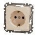 Розетка Schneider Electric Sedna Design & Elements з заземленням та шторками бежева SDD112022