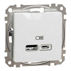 Розетка Schneider Sedna Design ​ біла 2-на USB A+C без рамки ( SDD111402 )