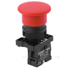 Пластикова кнопка грибок Chint NP2-EC42 1NC Ø40мм із самоповерненням червона IP40 (573896)