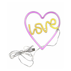 Бра, настінний світильник Goldlux 327154 Neon Love Heart LED 1x3W IP20 білий
