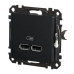 USB розетка Schneider Electric Sedna Design & Elements A+A 2,1A чорна SDD114401