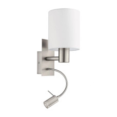 Бра, настінний світильник Eglo 96477 Pasteri E27+LED 1+1x40W+4W IP20 білий