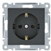 Розетка Hager WL1053 Lumina 16А/230В із з/к (чорна)
