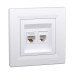 Розетка Schneider Asfora біла комп'ютерна RJ45 Cat.5E + тел. RJ12 з рамкою ( EPH4900121 )