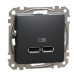 USB розетка Schneider Electric Sedna Design & Elements A+A 2,1A чорна SDD114401