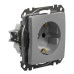Розетка Schneider Electric Sedna Design & Elements з заземленням та шторками алюміній SDD113022