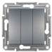 Триклавішний вимикач Schneider Electric Asfora EPH2100162 (сталь) Триклавішний вимикач Schneider Electric Asfora EPH2100162 (сталь)