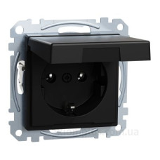 Механізм розетки SCHUKO з кришкою Merten System M, MEG2311-0403 (матовий чорний)