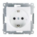 Одинарна електрична розетка Kontakt Simon Simon 54 Premium DGSZ1Z.01/11 із заземленням Schuko зі шторками (білий)