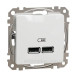 USB розетка Schneider Electric Sedna Design & Elements A+A 2,1A біла SDD111401
