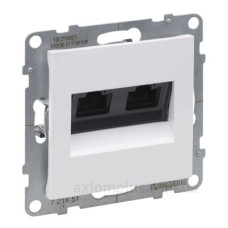 Подвійна комп'ютерна розетка RJ45 Cat.5e UTP Legrand SUNO (білий) 721151