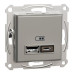 USB розетка Schneider Electric Asfora EPH2700369 USB/Type-C 2,4А бронза