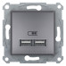 USB розетка Schneider Electric Asfora EPH2700262 (сталь)