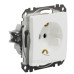 Розетка Schneider Electric Sedna Design & Elements з заземленням та шторками біла SDD111022