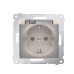 Електрична розетка Kontakt Simon Simon 54 Premium DGSZ1BZ.01/44A IP44 із заземленням шторками та прозорою кришкою (золото)
